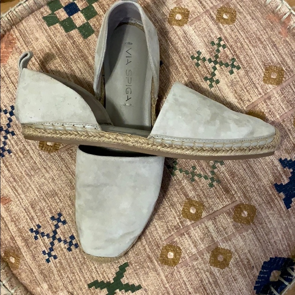 EUC Via Spiga d’Orsay Espadrille Grey Suede